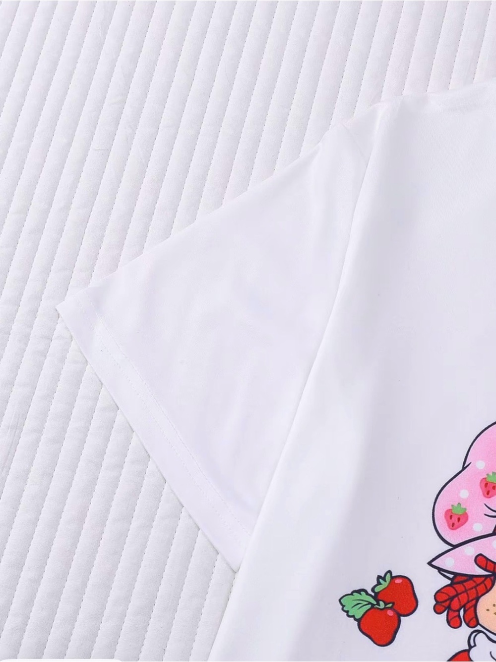 Women Strawberry Print Pink & White Pajama Set 3 pieces- size  XL 14 - Picture 6 of 6